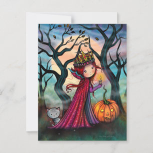 Little Vampire mit Tabby Cat Postkarte