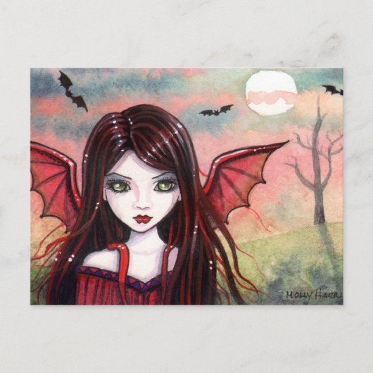 Little Vampire Postcard von Molly Harrison Postkarte (Vorderseite)