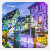 Little Venice Colmar Quadratischer Aufkleber (Vorderseite)