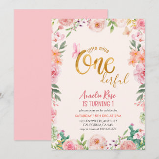 Little vermisst eine fantasievolle Floral Girl 1.  Einladung