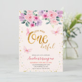 Little vermisst eine fantasievolle Floral Girl 1.  Einladung (Stehend Vorderseite)