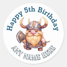 Little Viking Birthday Label - jedes Alter oder je