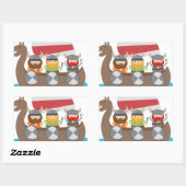 Little Vikings auf Schiff Rechteckiger Aufkleber (Blatt)