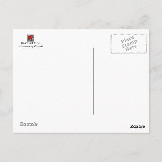 Little Village Original Whimsical MADART Malerei Postkarte (Rückseite)