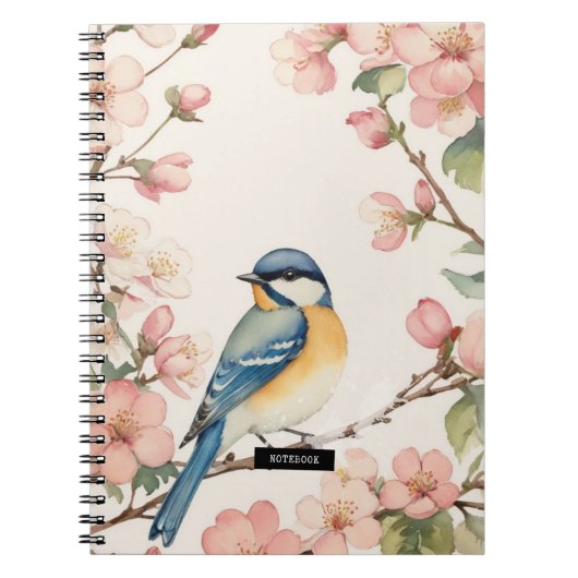 Little Vintag Blue Bird | Notebook-Journal Notizblock (Vorderseite)