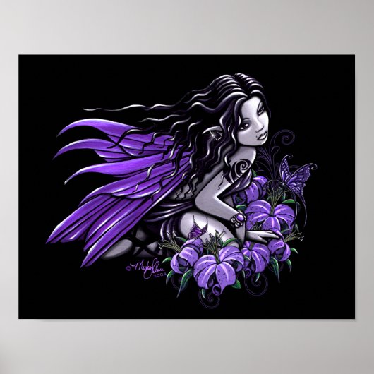 "Little Violet Lily" Gothic Butterfly Fairy Poster (Vorne)