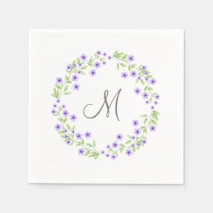 Little Violet Watercolor Blossoms Kranz Serviette