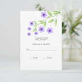 Little Violet Watercolor Blossoms RSVP Card Karte (Stehend Vorderseite)
