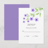 Little Violet Watercolor Blossoms RSVP Card Karte (Vorne/Hinten)