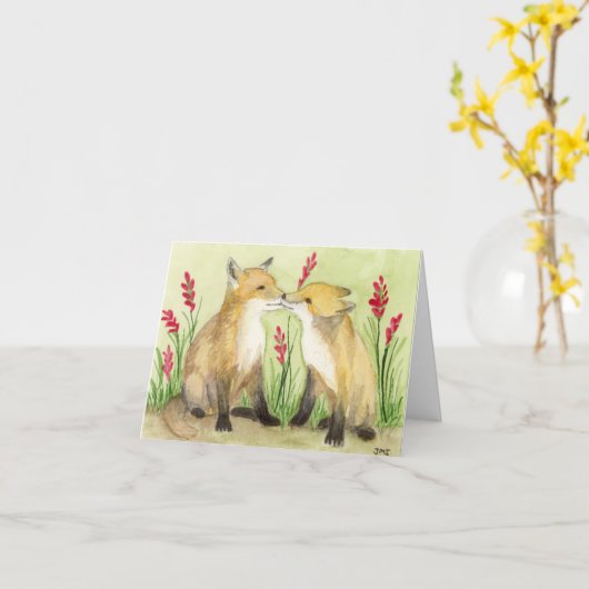 Little Vixens Card Karte (Gelbe Blume)