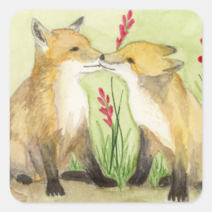 Little Vixens Quadratischer Aufkleber