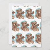 Little Watercolor Bear Süße Tier zum ersten Geburt Einladung (Rückseite)