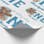 Little Watercolor Bear Süße Tier zum ersten Geburt Geschenkpapier (Ecke)