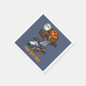 Little Werewolf Halloween Trick Or Treat Cartoon Serviette (Ecke)