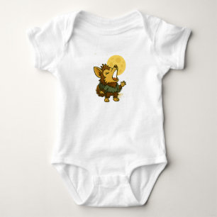 Little Werwolf Howling auf dem Mond Baby Strampler