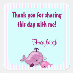 Little Whale Baby Mommy Kiss Aufkleber pink