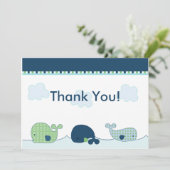 Little Whales Baby Dusche Danke Karte (Stehend Vorderseite)