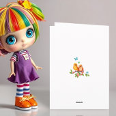 Little Whimsical Elf mit Schmetterlingen und Vögel Karte