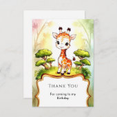 Little Whimsical Giraffe Geburtstag Dankeskarte (Vorne/Hinten)
