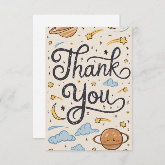 Little Whimsical Trail Celestial Dankeskarte (Vorne/Hinten)