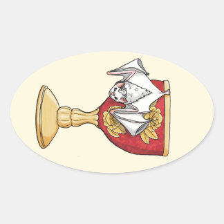 Little White Bat Ovaler Aufkleber