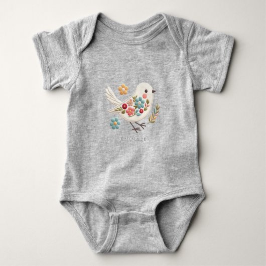 Little White Bird Floral Baby Bodysuit Baby Strampler (Vorderseite)