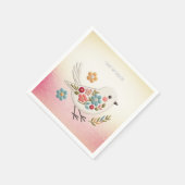 Little White Bird Floral Napkins Serviette (Ecke)