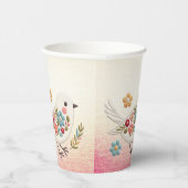 Little White Bird Floral Paper Cups Pappbecher (Rechts)