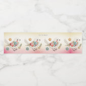 Little White Bird Floral Wasserflaschenetikett (Einzelnes Label)