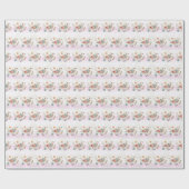 Little White Bird Floral Wrapping Paper Geschenkpapier (Flach)