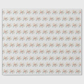 Little White Bird Floral Wrapping Paper Geschenkpapier (Flach)