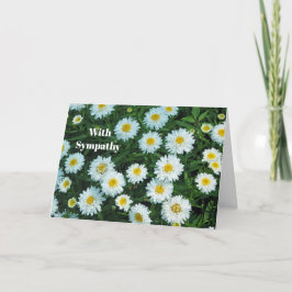 Little White Daisies Floral Foto Beileid Karte