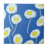 Little White Daisies Pattern Tile Fliese (Vorderseite)
