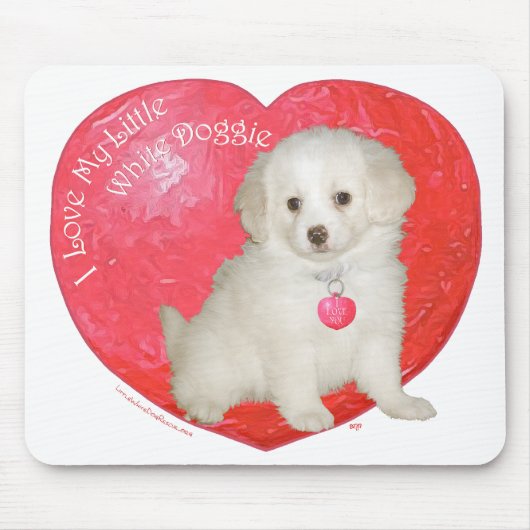 Little White Dog Rescue Valentine Mousepad (Vorne)