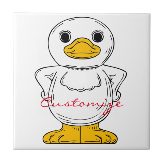 Little White Duck Stehend Thunder_Cove Fliese (Vorderseite)
