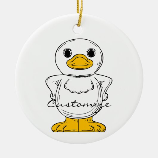 Little White Duck Stehend Thunder_Cove Keramik Ornament (Vorne)