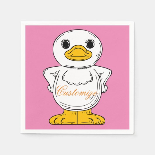 Little White Duck Stehend Thunder_Cove Serviette (Vorderseite)