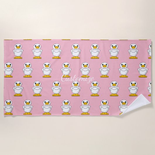 Little White Duck Stehend Thunder_Cove Strandtuch (Vorderseite)