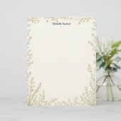 Little White Flowers Frame Stationery Paper Briefbogen (Stehend Vorderseite)