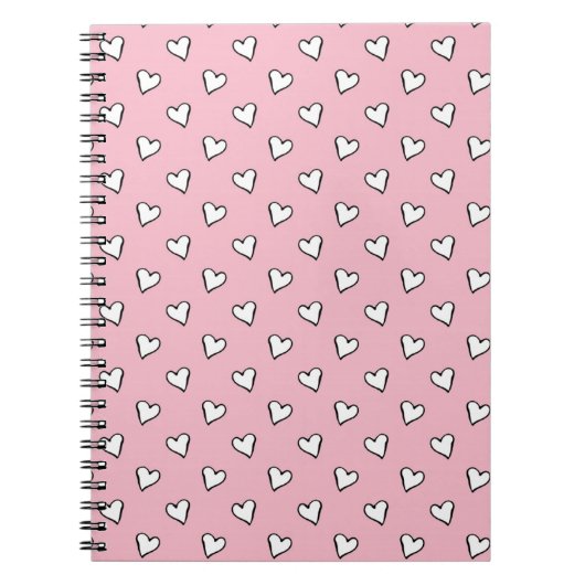 Little White Hearts auf PInk Notizblock (Vorderseite)
