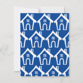 Little White Houses Dark Blue New Address Card Einladung (Vorderseite)