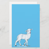Little White Lamb Briefpapier (Vorne/Hinten)