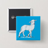 Little White Lamb Button (Vorne & Hinten)