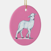 Little White Lamb Keramik Ornament (Rechts)