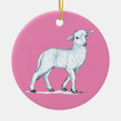 Little White Lamb Keramik Ornament (Vorne)