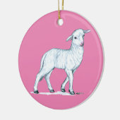 Little White Lamb Keramik Ornament (Links)