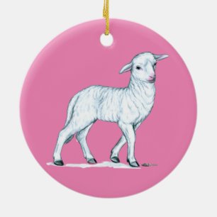 Little White Lamb Keramik Ornament