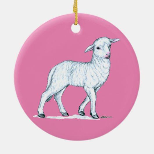 Little White Lamb Keramik Ornament (Hinten)