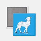 Little White Lamb Magnet (Vorderseite/Rückseite)