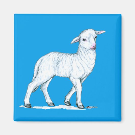 Little White Lamb Magnet (Vorne)